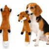 The Pets Company No Stuffing Plush Puppy, Dog Chew Toy Squeaky Crinkle Crackle, Durable Toys for Dogs, Interactive Pet Chew Toys for Small Medium Large Breeds, Boredom Buster - Fox (44 Cms)