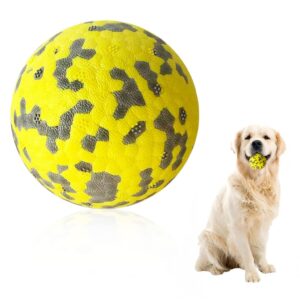 Qpets® 3 Inch Durable Bouncy Ball for Small, Medium, Big Dogs - High Elasticity TPU Dog Toy, Lightweight, Interactive, High Bounce - Molar Chew for Power Chewers