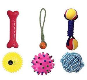 PSK PET MART Squeaky Rope, Ball Chew Teether Toys for PSK PET MART Squeaky Rope, Ball Chew Teether Toys for Dog, Puppy (Multicolour) -Combo of 6