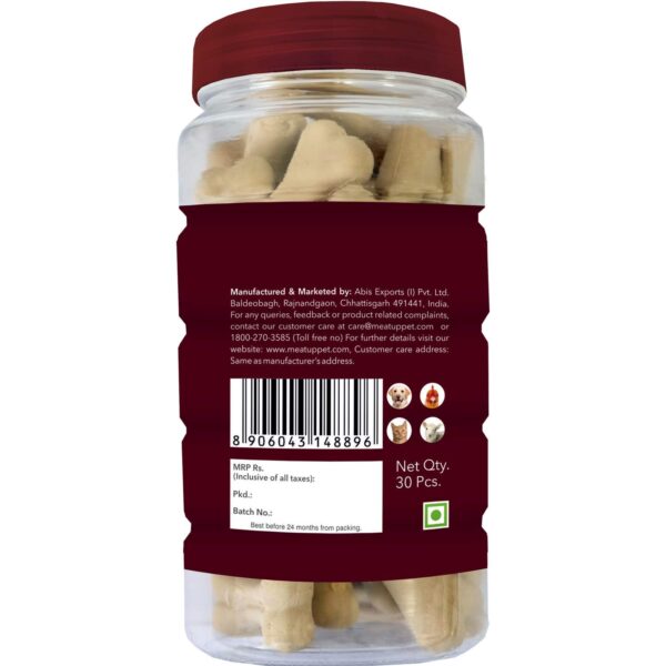 Meat Up Calcium Bone Jar, Dog Supplement Treats For All Life Stages - Meat Flavour, 240 g, 30 Pieces (Buy 1 Get 1 Free)
