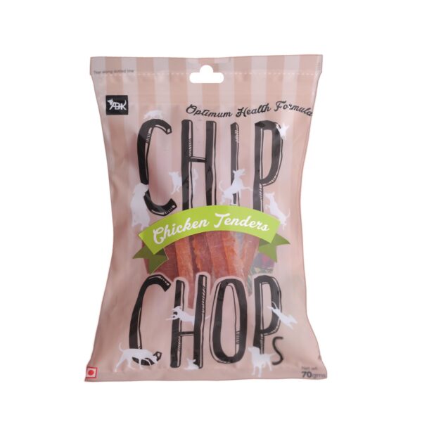 Chip Chops All Life Stages Chicken Tenders Slice, Dry Dog Chip Chops All Life Stages Chicken Tenders Slice, Dry Dog Treat, 70g, Optimum Health Formula
