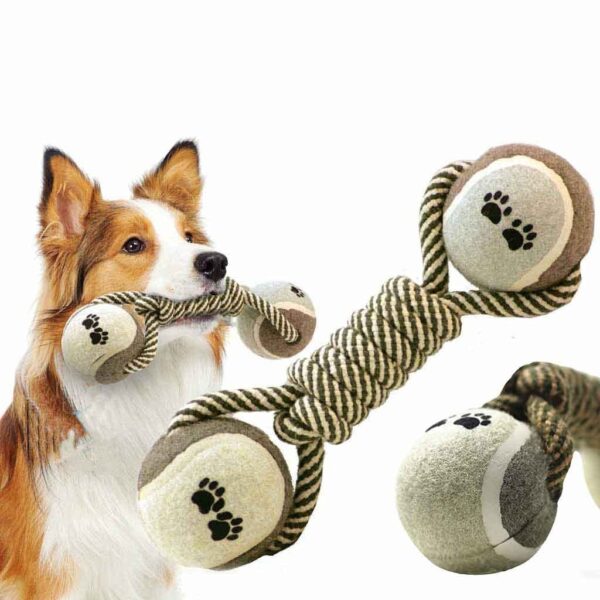 Foodie Puppies Dog Chew Cotton Rope Toys 3in1 Combo for Small Dogs & Puppies (Dual-Tennis + Carrot + CornStick Rope) Knotted Cotton Chew Dog Toy for Playing, Teeth Cleaning & Training (Color May Vary)