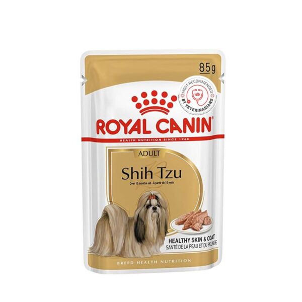Royal Canin Shih TZU Adult Dog Food, 85 Grams, Pack Royal Canin Shih TZU Adult Dog Food, 85 Grams, Pack of 12 Sachet, Wet Food, Supports Healthy Skin & Coat & Cardiac Health