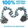 61ozFXE6o1L._SL1000_.jpg Foodie Puppies Cotton Chew Rope Dog Toy Large with 6 Knot Thick Chew, Long for Aggressive chewers - Extra Durable - Heavy Duty - Washable (Color May Vary)