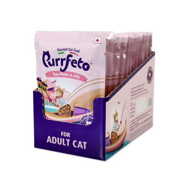 Adult Wet Cat Food | Tuna Platter in Jelly |80 GMS (Pack of 12)| Gluten Free | Supports Hydration |Highly Palatable