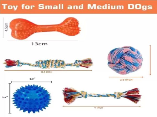 61p5zIZjaXL._SL1434_.jpg Dog Rope Toys + Chew Toys, Combo Pack of 7 (Color May Vary)