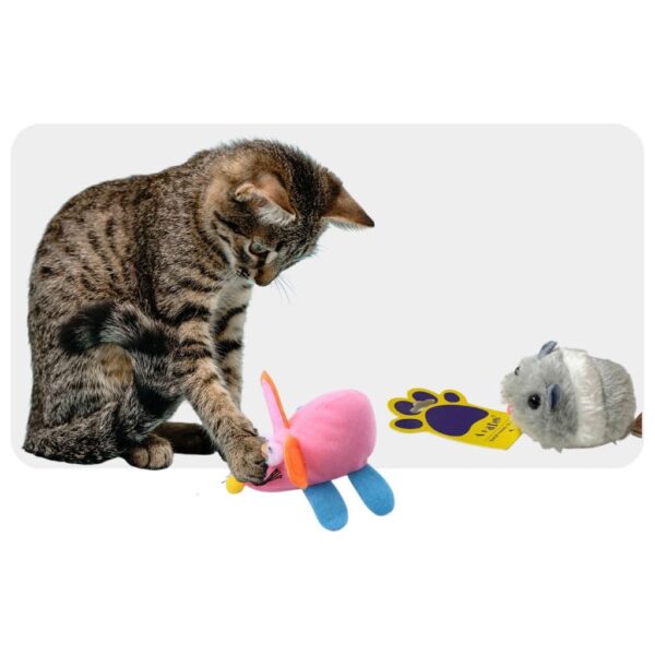 A+a Pets’ Mouse Toy for Dogs and Cats | Vibrating Interactive Fun | Active Moving Self Fun Play (Set of 2)