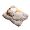 Tickles Sleeping Cat On Carpet Silicone Animal Toy for Kids Car Dashboard & Office Desk (Color: Orange & White Size: 8 cm)