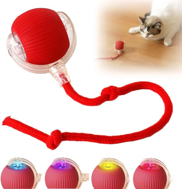 Interactive Cat Ball Toy, 2024 New Automatic Moving Dog Cat Interactive Cat Ball Toy, 2024 New Automatic Moving Dog Cat Balls, Premium Smart Self Rolling Cat Ball Kitty Toys USB Rechargeable, Cat Enrichment Toys for Bored Indoor Cats Dogs