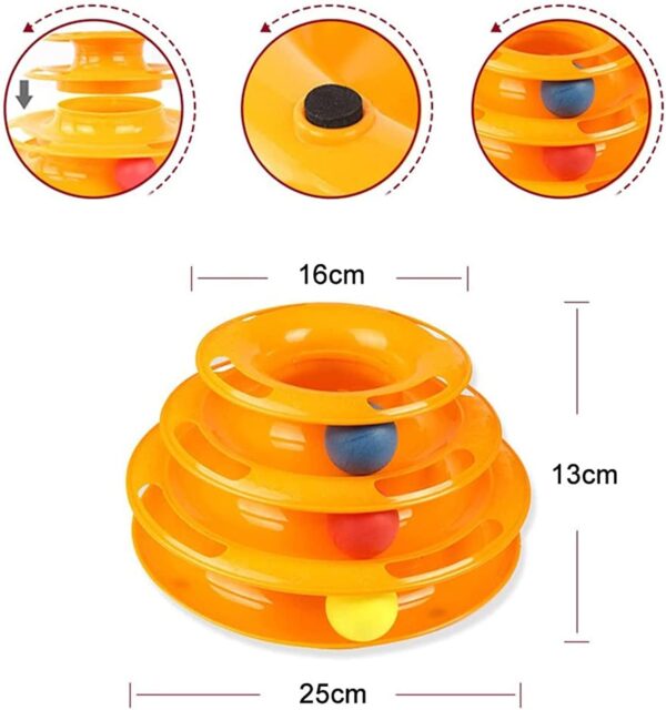 cature Care by Nature 3 Levels Pet Cat Toy Funny Tower Tracks Disc Cat Tracks Toys Training Intelligence Amusement Plate Cat Ball Toys For Cats Kitten With Free 10 Ml Catnip Offer