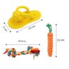 Foodie Puppies 3-in-1 Cotton Rope Chew Toy Combo for Small Dogs & Puppies | Durable, Safe Braided Rope Toys for Teething, Playing, Fetching & Training (2Knot, Carrot and Slipper) (Color May Vary)