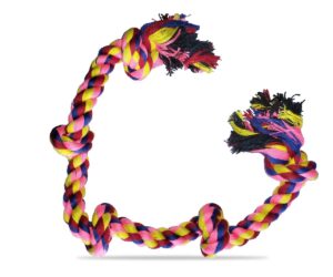 BOLTZ Cotton Rope Chew Toy for Dogs Large with 5 BOLTZ Cotton Rope Chew Toy for Dogs Large with 5 Chew Knots 25 Inch in Length