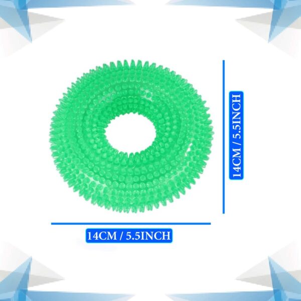 61ru5JqcE8L._SL1500_.jpg Woofy Pups&Pets Dog Squeaky Chew Toys For Aggressive Chewers | Dental Cleaning Non-Toxic Soft Natural Rubber Toy | Cute Crystal And Spiked Toy For Dogs (Ring Shape)