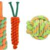 Dog and Puppy Toy Set - Chew, Teething, Rope, and Tug Toys for Small to Medium Dogs - Washable Cotton Pack of 12
