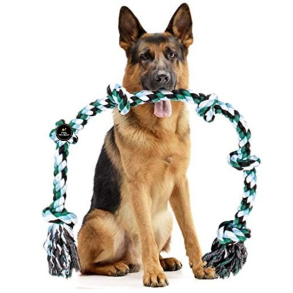 PSK PET MART Large Dog Rope Toys for Aggressive Chewers PSK PET MART Large Dog Rope Toys for Aggressive Chewers - Cotton Rope Dog Chew Toys for Tug of War and Training