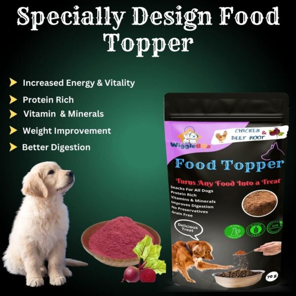 61tZMz-gOpL._SL1080_.jpg Magical Dog Food Topper || Joy of Best Taste || Chicken & Beet Root Flavour || Grain Free & Protein Rich || Super Energy Food || 70g