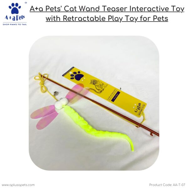 61tsdqin19L._SL1024_.jpg A+a Pets' Cat Wand Teaser Interactive Toy with Feather Tail Play Toy for Cats, Puppies, and Small Animals (Caterpillar)