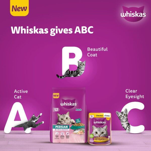 61tvB5SvZkL._SL1001_.jpg Whiskas Persian Adult (1+ Years) Dry Cat Food, 6.8kg, 100% Complete & Balanced Tailor Made Nutrition, Reduces Hairfall, for Healthy Coat & Skin