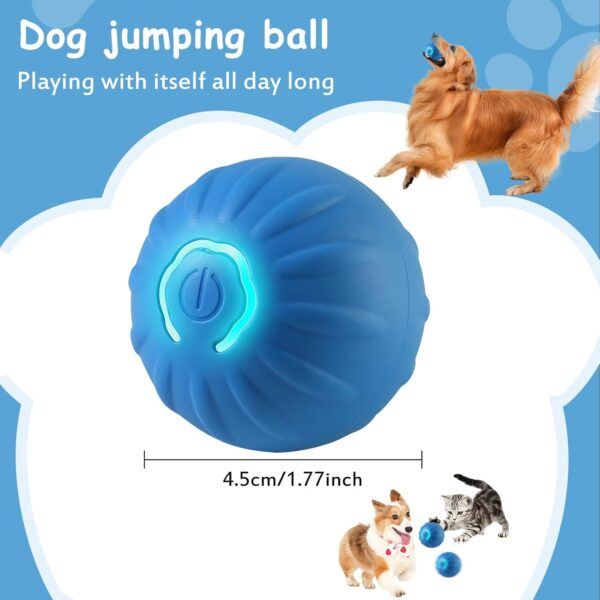 Interactive Dog Toys Ball, USB Rechargeable, Motion Activated Automatic Rolling Ball with Lights, Boredom Relief Exercise Pet Toy for Small, Medium, Large Dogs, Blue