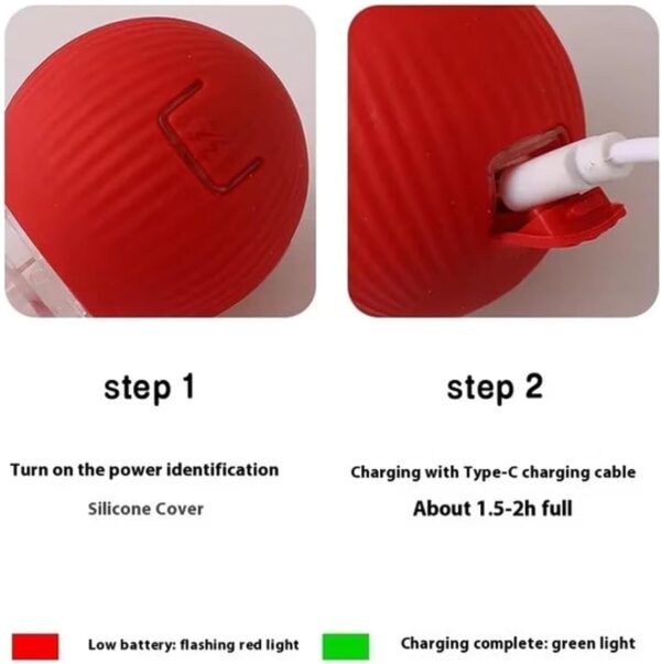 Interactive Rolling Dog Toy – 360° Electric Smart Rolling Ball for Dogs – Automatic Pet Ball with Lights – Fun Exercise Toy for Small & Medium Dogs (Style 3)