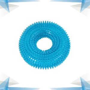 Woofy Pups&Pets Dog Squeaky Chew Toys For Aggressive Chewers | Woofy Pups&Pets Dog Squeaky Chew Toys For Aggressive Chewers | Dental Cleaning Non-Toxic Soft Natural Rubber Toy | Cute Crystal And Spiked Toy For Dogs (Ring Shape)