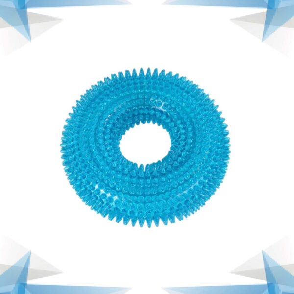 Woofy Pups&Pets Dog Squeaky Chew Toys For Aggressive Chewers | Woofy Pups&Pets Dog Squeaky Chew Toys For Aggressive Chewers | Dental Cleaning Non-Toxic Soft Natural Rubber Toy | Cute Crystal And Spiked Toy For Dogs (Ring Shape)
