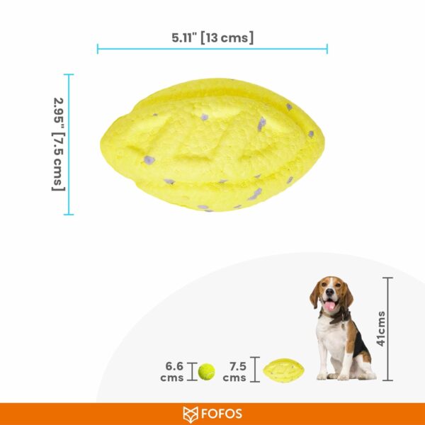 61vSyJ1RFgL._SL1500_.jpg BarkButler x FOFOS Super Durable Rugby Ball Dog Toy - Chew Toys for Dogs, Dog Toys for Large Dogs (5-30kgs) - Yellow