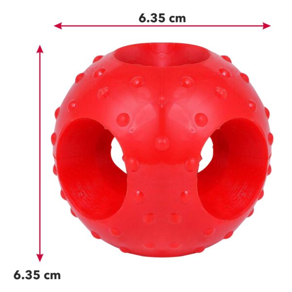 Meat Up Non-Toxic Rubber Hole Ball Toy, Puppy/Dog Teething Toy - 7.62 cm Pack