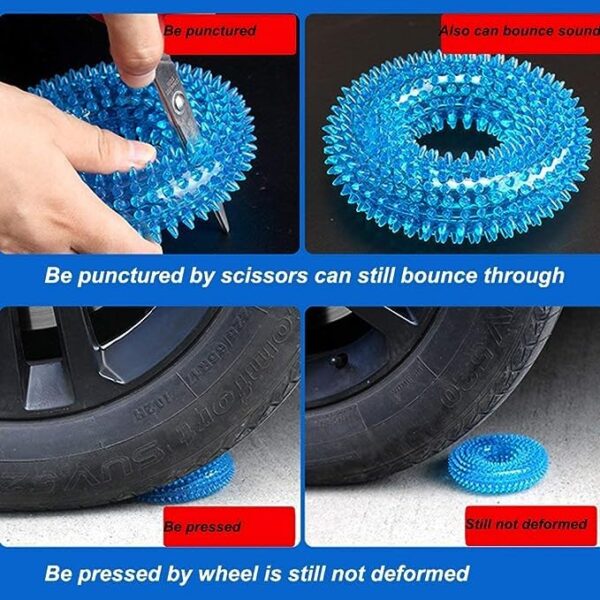 61whZSe2YpL.jpg Dog Trust Durable Natural Rubber Hard Spiked Ring Shape Chew Toy Ideal for Teeth Cleaning and Chewing Dogs & Puppies (Multicolor) for Aggressive Chewer