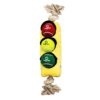 Goofy Tails Traffic Light Plush Toy With 3 Squeaky Tennis Balls for Dogs - Crinkle and Chew Toys for All Breeds - Ball and Rope Toys