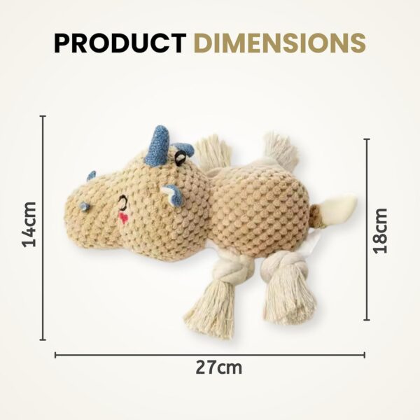 Foodie Puppies Plush Squeaky Rope Toy - (Beige Unicorn) | Non-Toxic, Soft, Stuffed, Teething, Playful, Cuddly Rope Toy | Plush Toys for Small to Medium Dogs and Puppies (Size: 14cm)
