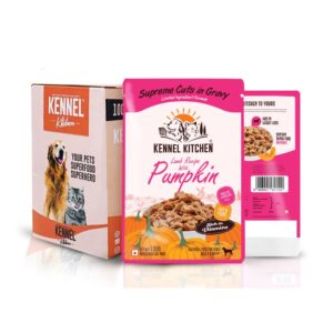 Kennel Kitchen Supreme Cuts in Gravy, Lamb Recipe with Pumpkin, Kennel Kitchen Supreme Cuts in Gravy, Lamb Recipe with Pumpkin, 100g/130g (Pack of 12) | Wet Dog Food Gravy for Adult & Puppy | Limited Ingredient Chunks High in Fibre & Good for Hydration