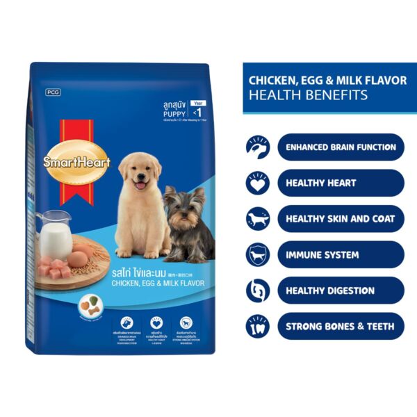 61ygEyz5ukL._SL1200_.jpg Smart Heart SmartHeart Puppy Dry Dog Food Chicken, Egg & Milk Flavour, 1.3 Kg