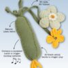 GISHIKI Catnip Infused Zucchini Cat Toy – Handstitched Natural Linen with Premium Catnip & Squeaker | Lightweight for Batting, Tossing & Carrying | Interactive Hunting Play Enrichment – 28 cm