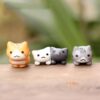 BHOOLU&GOOLU Plastic Lazy Cats Fantasy Showpiece, 3-4Cm, Multicolour, Pack Of 6