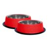 Pets Empire Stainless Steel Dog Bowls– Medium Size Food & Pets Empire Stainless Steel Dog Bowls– Medium Size Food & Water Bowl Set for Dogs & Cats | Non-Slip, Rust-Resistant, Durable | Red Marble Design (700ml x 2)