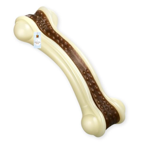 Foodie Puppies Durable Nylon Bone with Treat Chew Toy for Dogs (Arched Treat Bone - Medium) 13 cm | Non-Toxic, Safe & Long-Lasting | Ideal for Teething, Training & Aggressive Chewers of All Breeds