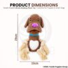 Foodie Puppies Dog Squeaky Plush Rope Toy - (Brown Bulldog Plush Toy) | Crinkle, Non-Toxic, Stuffed, Teething, Chewing, Playing, & Tug-of-War | for Small Dogs and Puppies (Size: 29cm)
