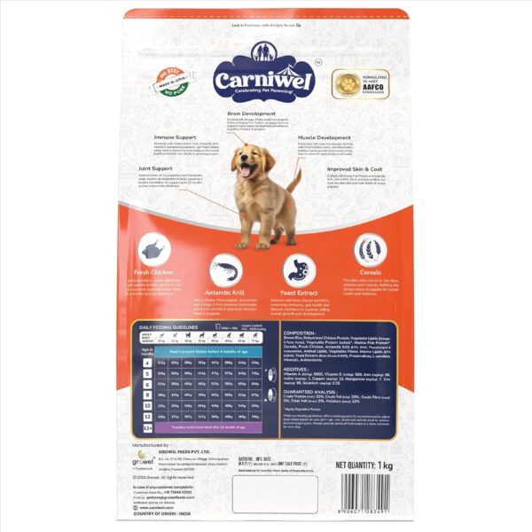 71B5ZNW77L._SL1500_.jpg Fresh Chicken Puppy Dry Dog Food 1kg | Natural Ingredients for Healthy Skin & Coat | Highly Palatable | Supports Brain & Muscle Development | Tailored, Premium Nutrition for Large Dogs
