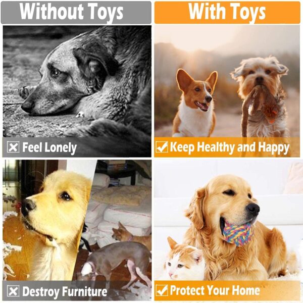 Foodie Puppies 7-in-1 Combo of Cotton Rope Toys for Small Dogs and Puppies - (2Knot, Slipper, Cornstick, Tennis, Handle Ball, Cotton Ball & Carrot) | Teething & Training Rope Chew Toy (Color May Vary)