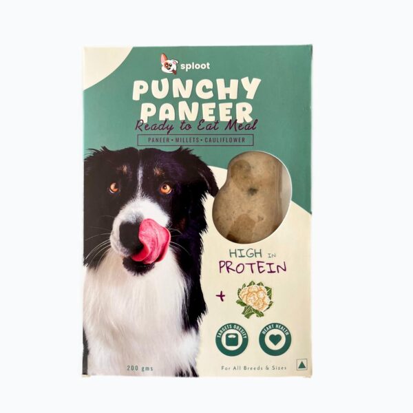 Punchy Paneer Fresh Pet Food, Healthy, Fresh & No Preservatives, Vegetarian Dog Food Adult & Puppy, High Protein Paneer, for All Life Stages, 200 gm (Pack of 1)