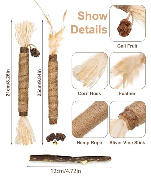 11 Pcs Cat Teething Toys Set, Kittens Catnip Cat Playing Toys for Daily Fun Cat Teething Toys Toys for Cats with 3 Varieties Durable Design for Cat Indoor Use and Daily Play