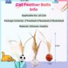 710ogwvyBwL._SL1500_.jpg Cat Toys, 3PCS Bouncy Ball for Indoor Cats, Elastic Rubber Ball with Feathers, Interactive Kitten Toys for Persian Cats, Fun Exercise and Play for Cat