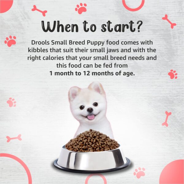 7112kzSvnwL._SL1500_.jpg Drools Small Breed Puppy Dog Food, 1.2kg + Free Creamy Dog Treat (75g)