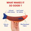 711MwMOvwL._SL1500_.jpg Catnip Plush Toys for Cats -Shaped - Bite-Resistant Pillow Toy for Kittens & Adult Cat Chew Toys for Play (Catnip Fish Toy)