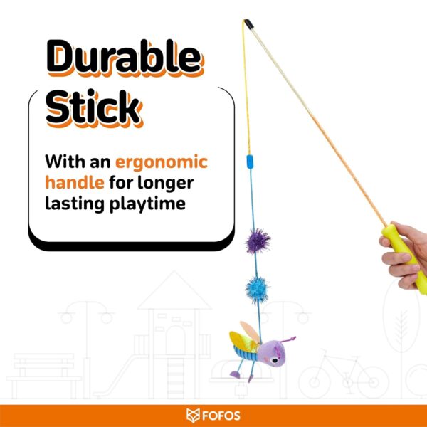 BarkButler x FOFOS Let's Fly Together Wand - Interactive Cat Toys with Catnip - Cat Toy Set - Multicoloured