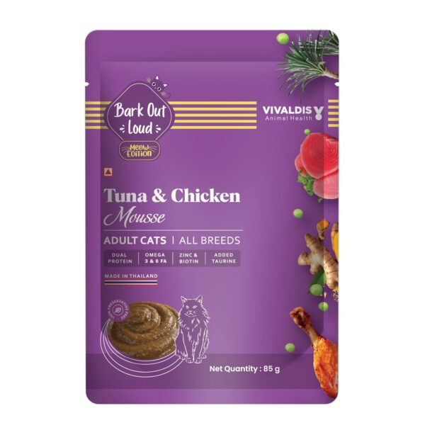 BARK OUT LOUD - Fresh Tuna & Chicken Mousse Wet Cat Food, Adult, 1 count, 1 count