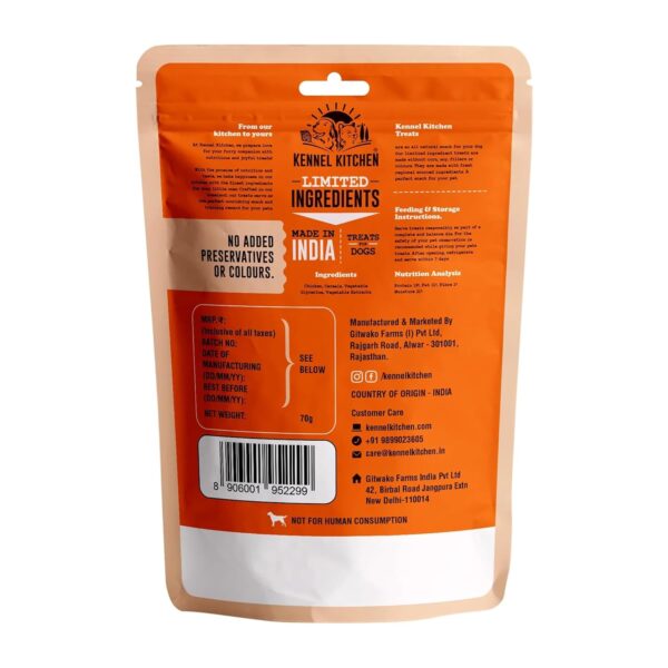 Kennel Kitchen Calcium Chicken Nugget Treats for Dogs, 70g (Pack of 1) | Limited Ingredients | High in Calcium & Protein & Low in Fat | Easy to Chew for Stronger Bones and Teeth, All Life Stages