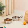 Amazon Basics Heavy Dog Bowl | Large Stainless Steel Food Bowl for Dogs, Cats and Pets (Pack of 2 x 1600 ml)