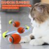 Speedy Tail 3.0, Upgraded Speedy Tail Cat Toy, Smart Interactive Cat Toy Balls, Interactive Cat Toys for Indoor Cats,Automatic Moving Smart Cat Toys Ball with Tail Two Speed Adjustment (Orange + Blue)